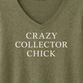 Crazy Collector Chick Tee - Army Green With Soft Ivory Signature
