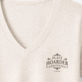 Plate Hoarder - Collector's Mark V Neck Relaxed Tee - Soft Ivory With Espresso Signature